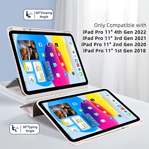Topperfekt ל- iPad Pro 11 אינץ 'מארז 2022/2021/2020 עם מחזיק עיפרון, מסגרת חסינת הלם TPU וכיסוי עור מגן [שינה